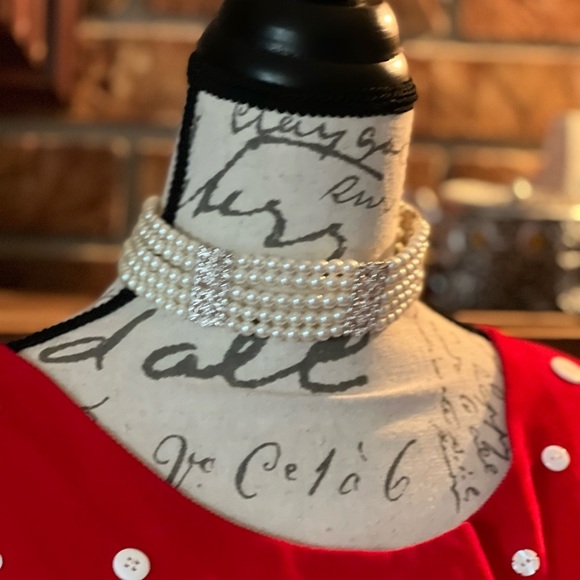 Vintage Pearl 5 Strand Silver Necklace - Picture 9 of 9